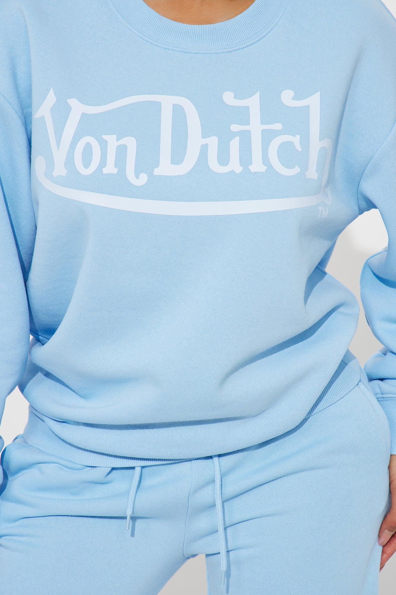 Von Dutch Distressed Crewneck Sweatshirt - Blue Product Image