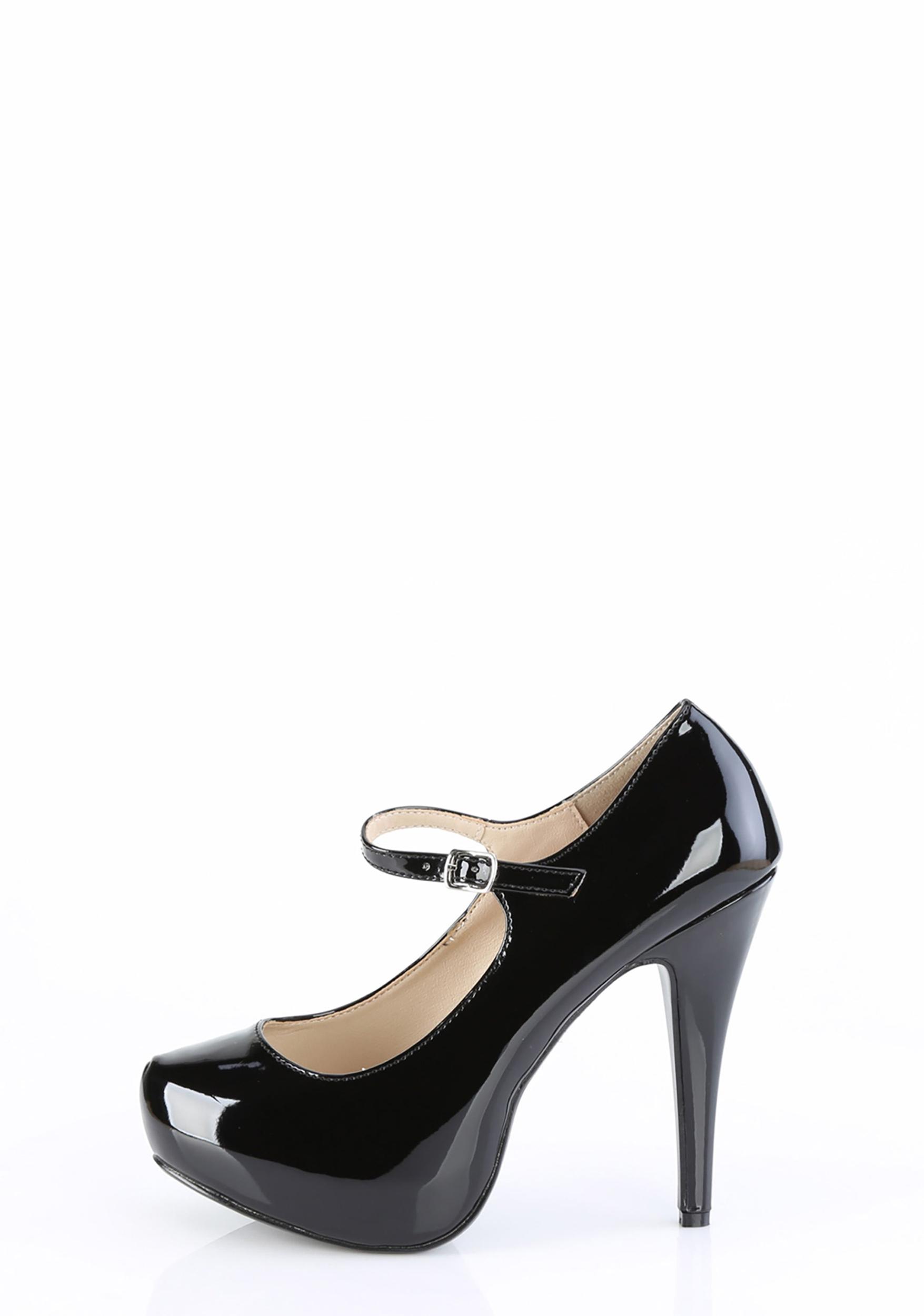 Pleaser Vinyl Chloe-02 Platform Mary Janes - Black Product Image