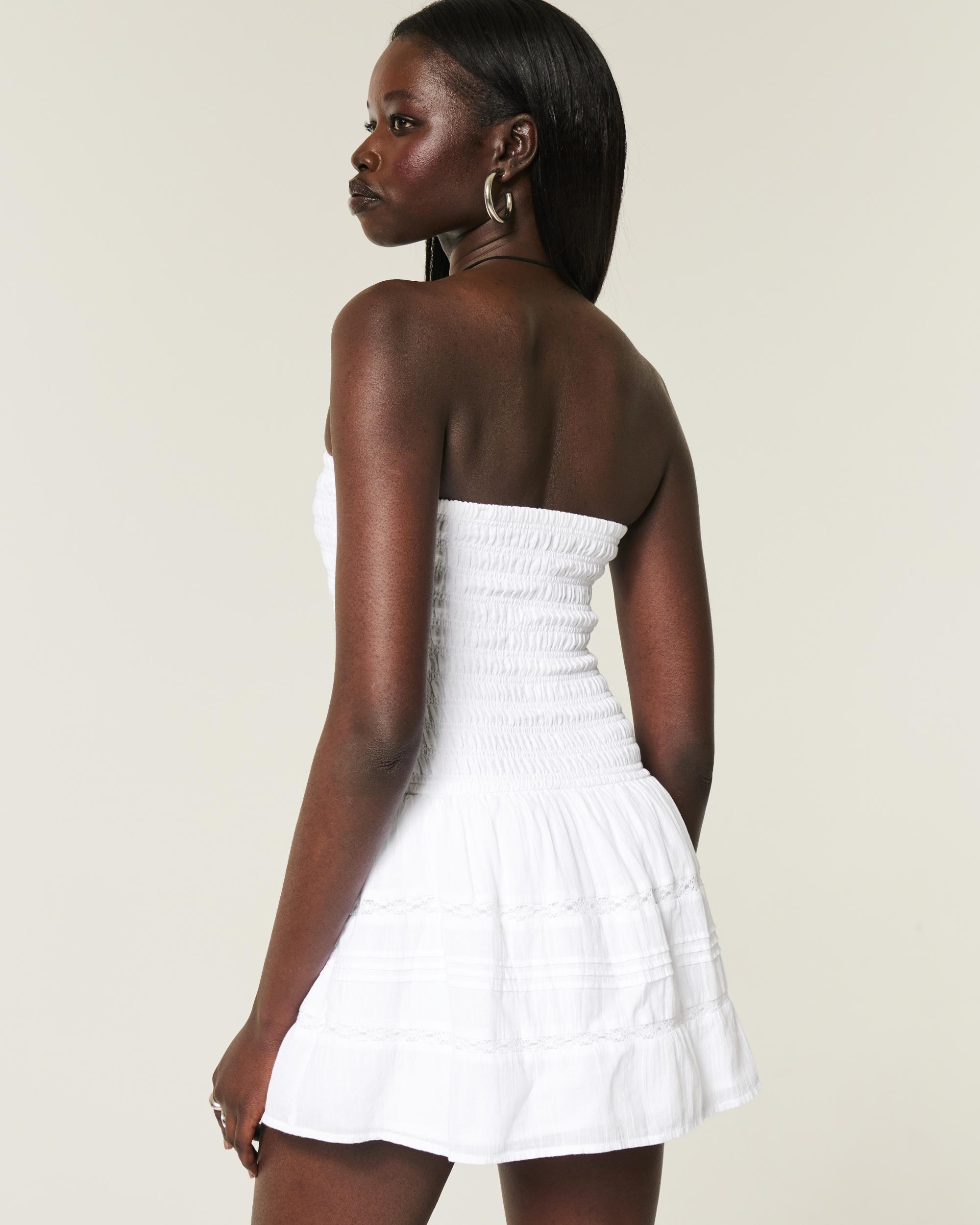 Strapless Smocked Bodice Mini Dress Product Image