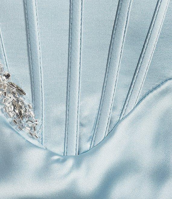 GB Satin Cutout Bejeweled Dress Product Image