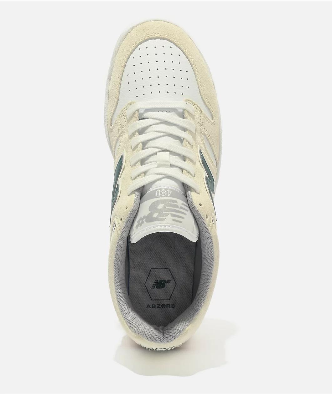 New Balance Numeric 480 Sea Salt & Vintage Teal Skate Shoes Product Image