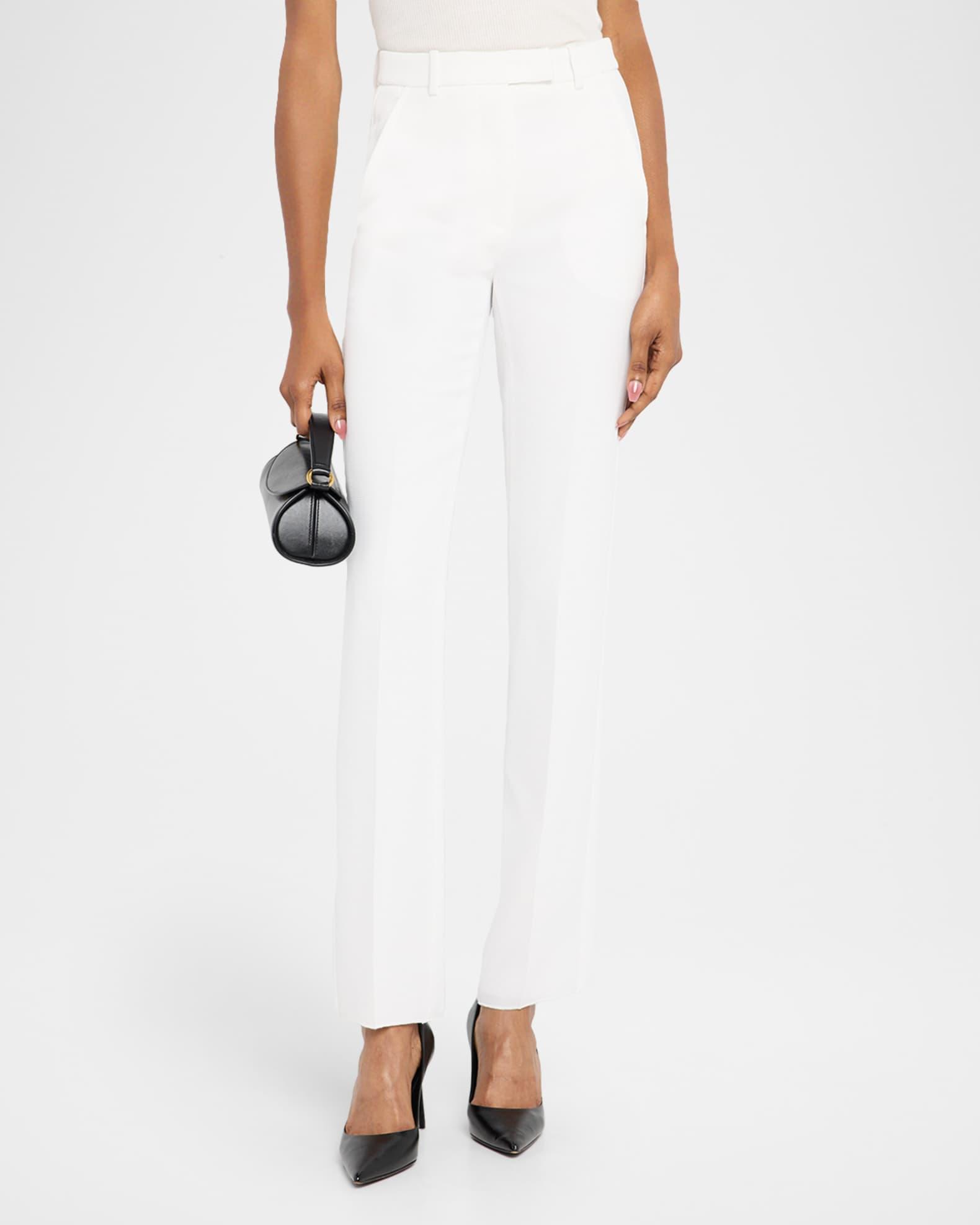 Cropped Slim-Fit Waffle Trousers Product Image