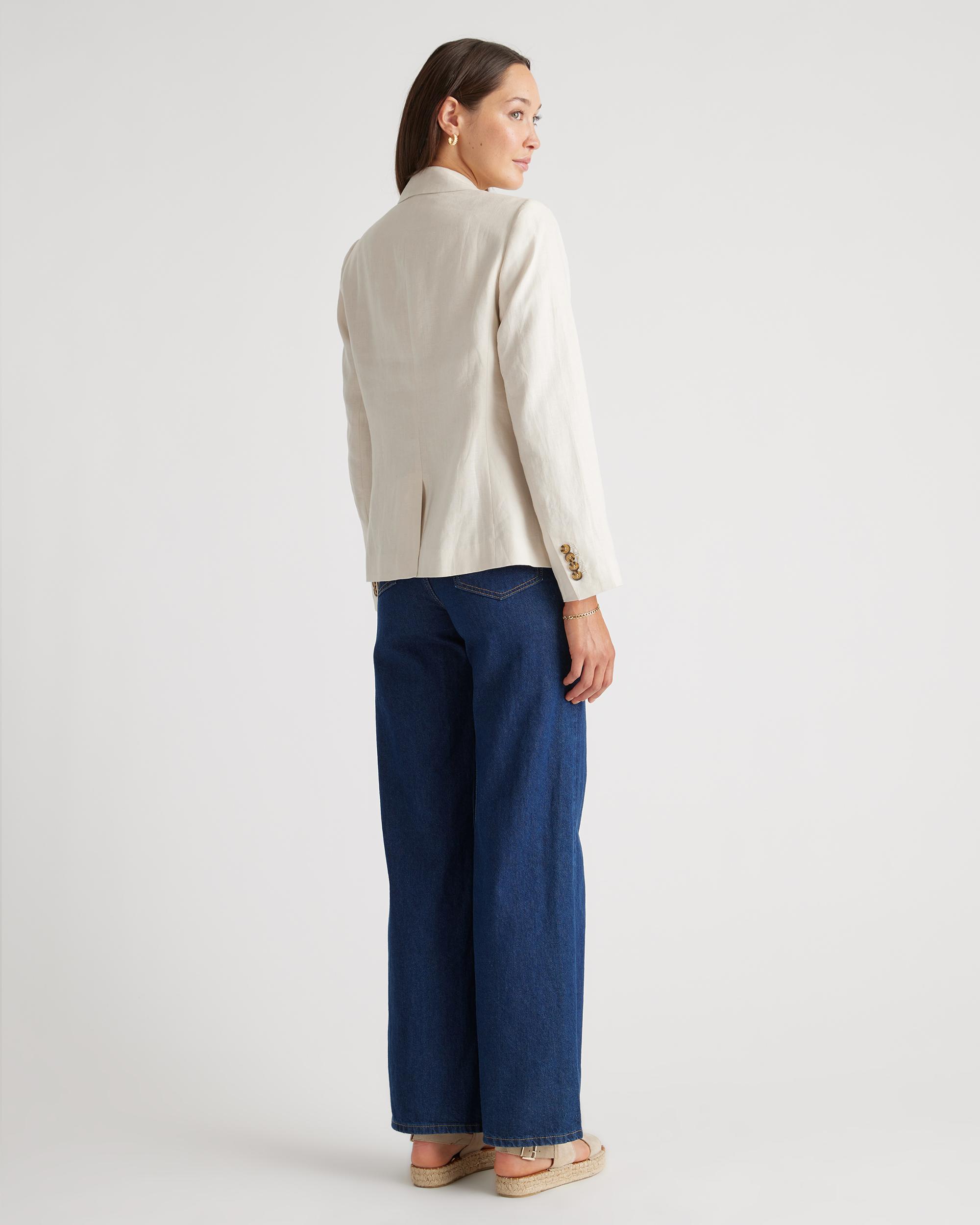 Quince | Women's 100% European Linen Fit & Flare Midi Dress Product Image