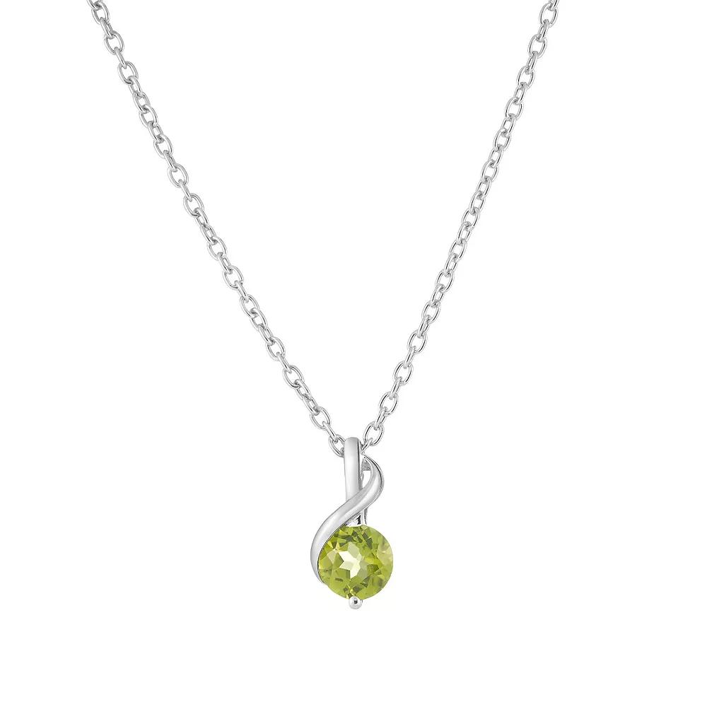 Oro Leoni Sterling Silver Peridot Pendant Necklace, Women's,  Product Image