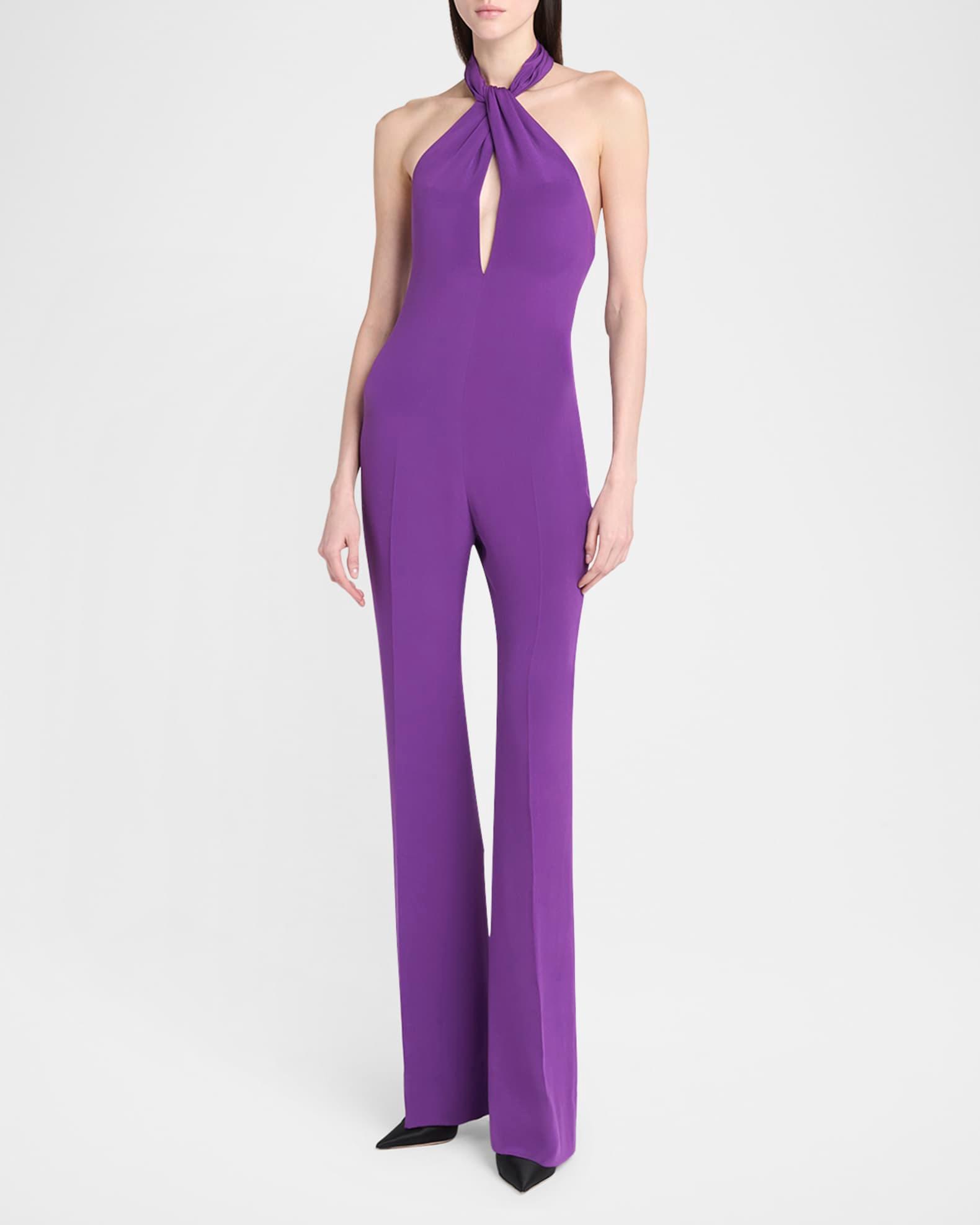 Silk Sable Halter Bootcut Jumpsuit Product Image