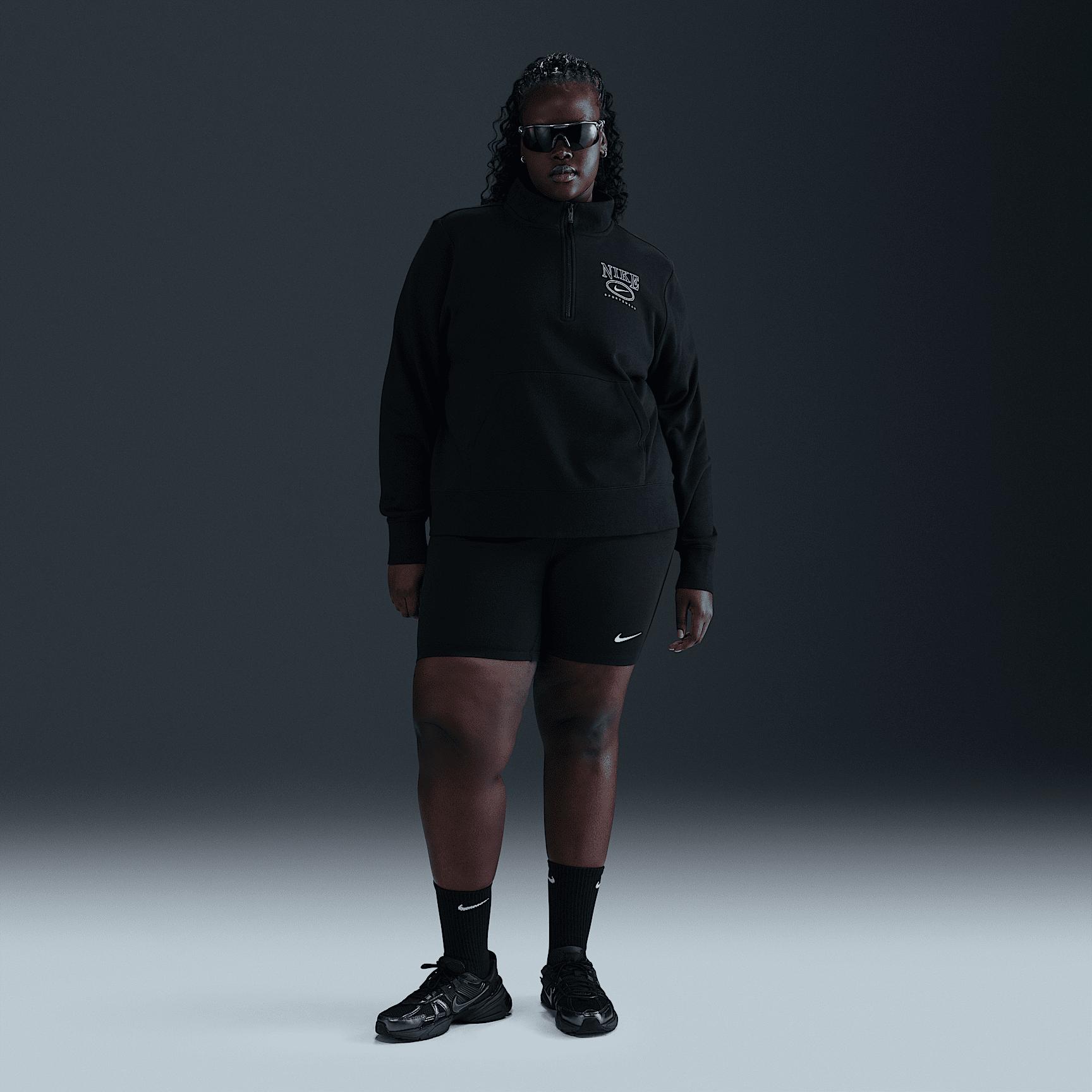 Nike Sportswear Club Fleece Women's Mock-Neck 1/2-Zip Graphic Top (Plus Size) Product Image