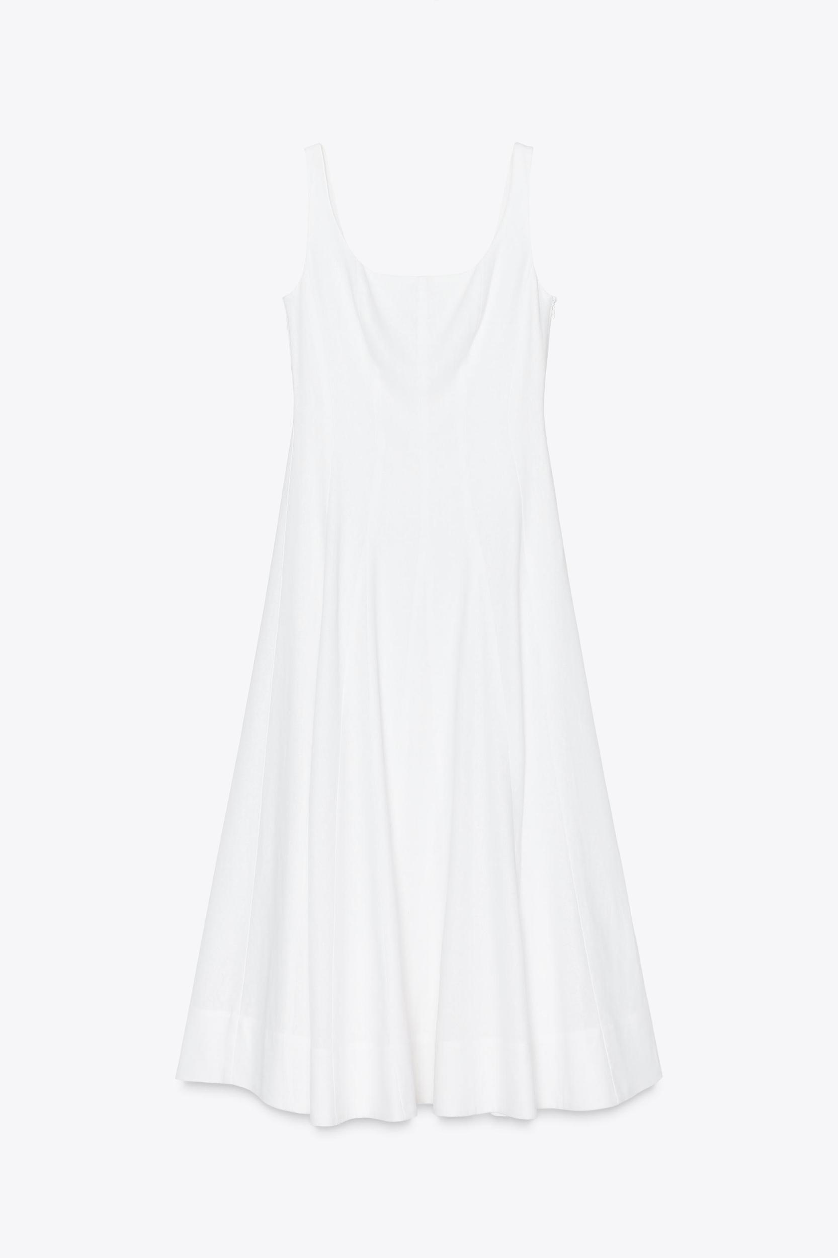 LINEN STRAPPY MIDI DRESS Product Image