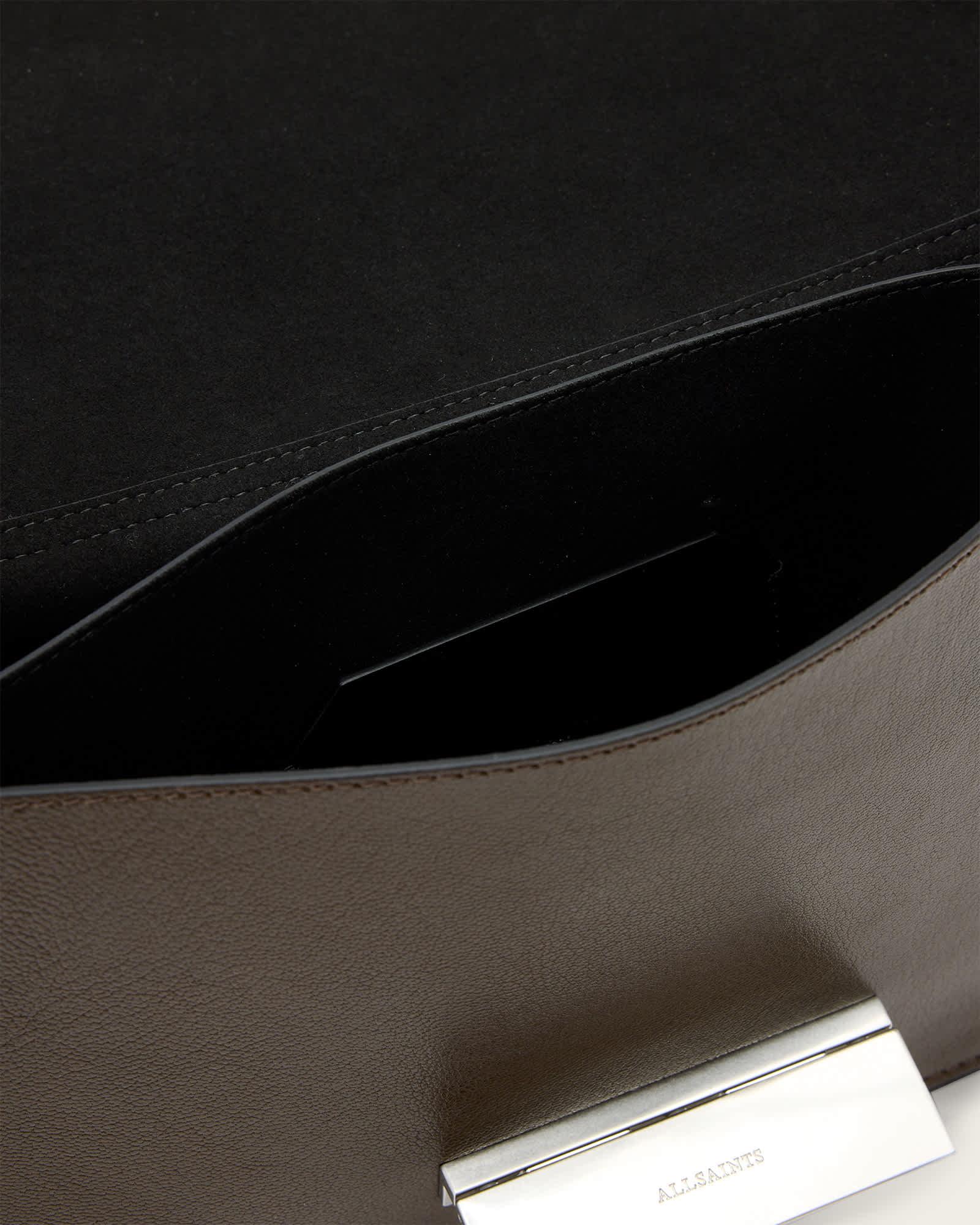 Etta Leather Satchel Bag FANGO BROWN | ALLSAINTS US Product Image