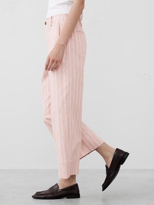 Twill Wide-Leg Crop Pant Product Image