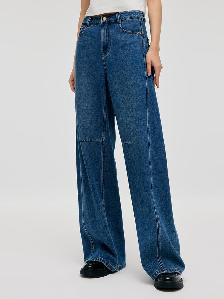 Denim Mid-Rise Women Baggy Jeans Product Image