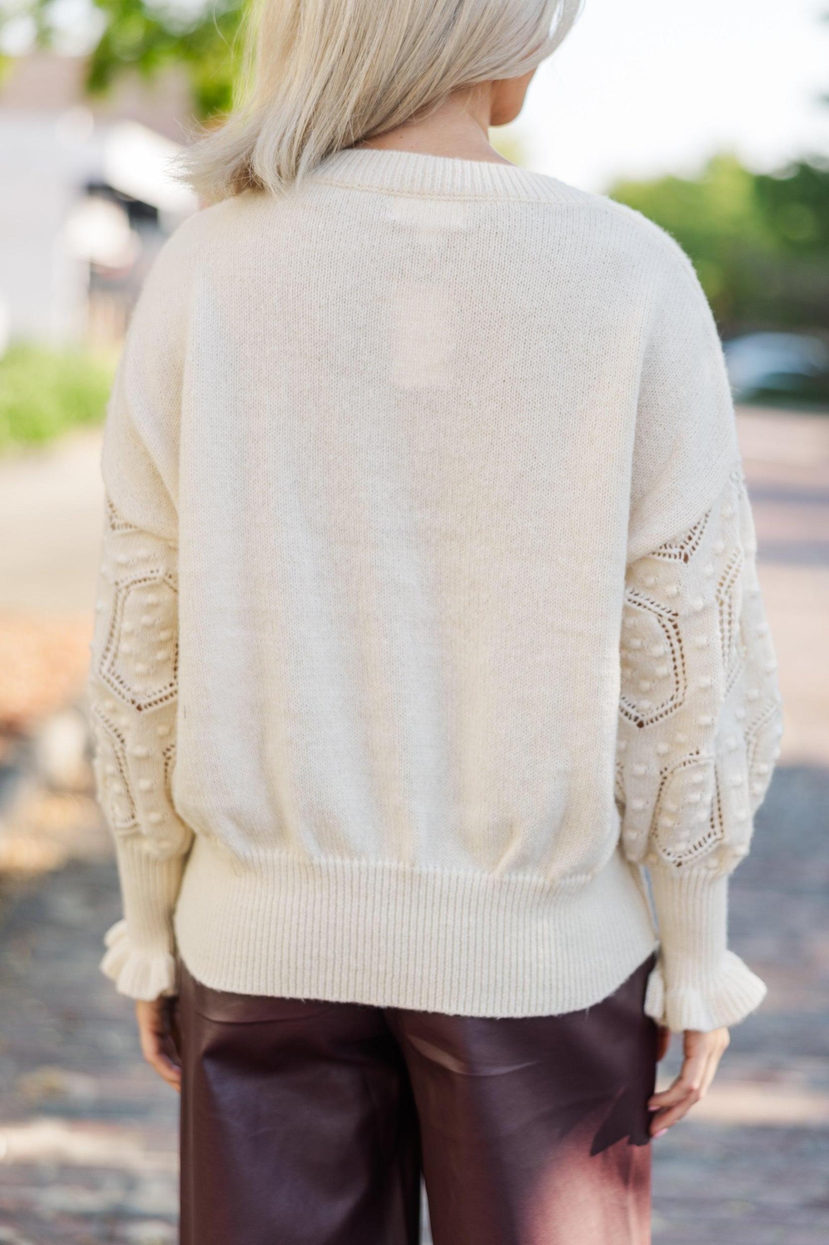 You Know It Ivory Textured Sweater Female Product Image