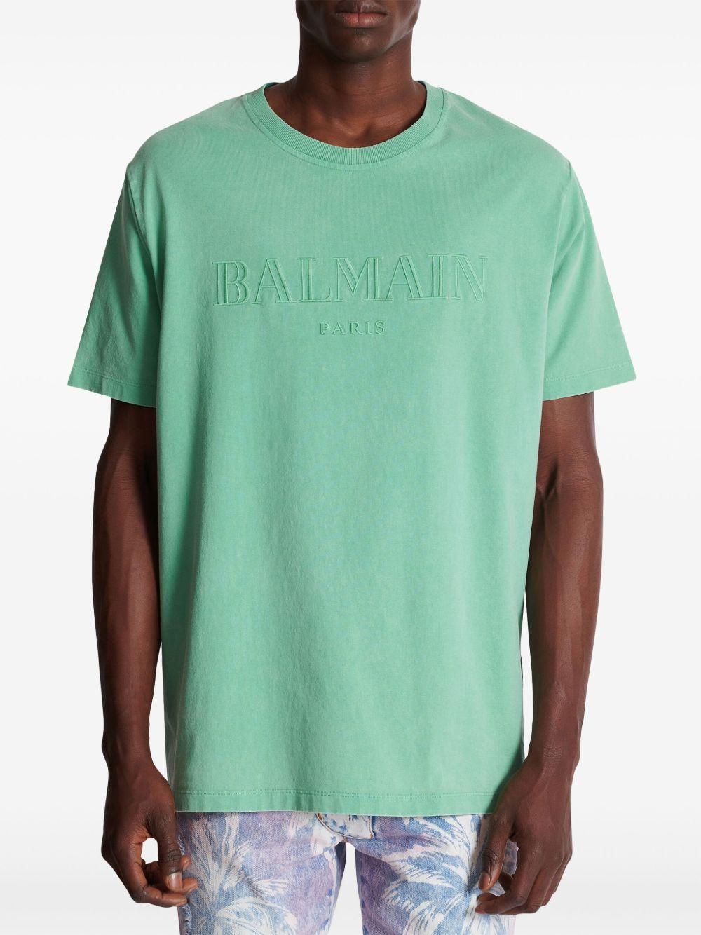 logo-embroidered cotton T-shirt Product Image