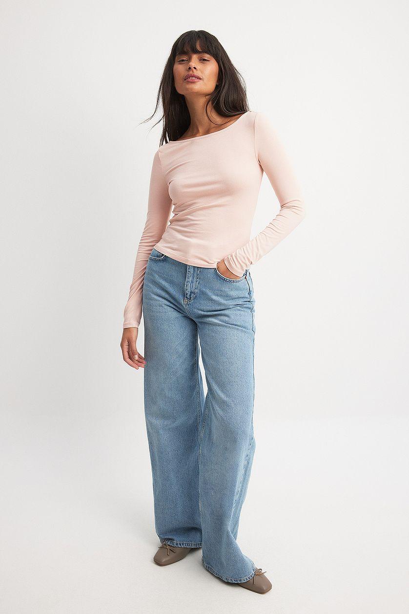 Boat Neck Long Sleeve Top Product Image