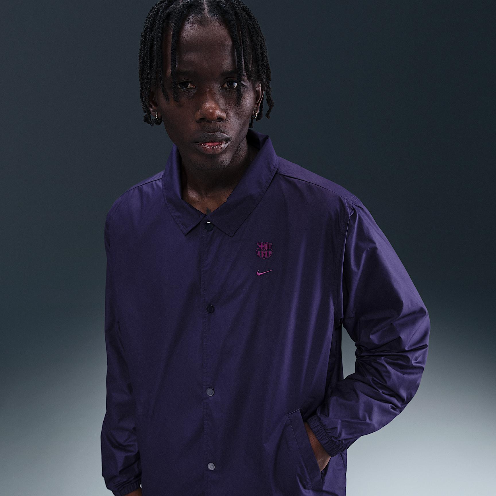 FC Barcelona Club Nike Mens Soccer Coaches Jacket | HM3738-594 Product Image