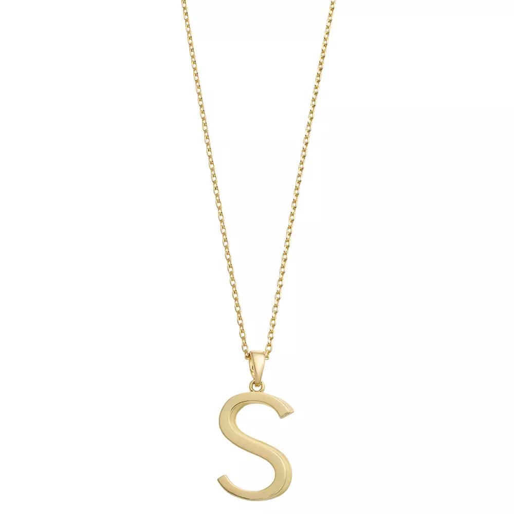City Luxe Gold Tone Initial Charm Pendant Necklace, Women's, Size: 18", Gold Tone S Product Image