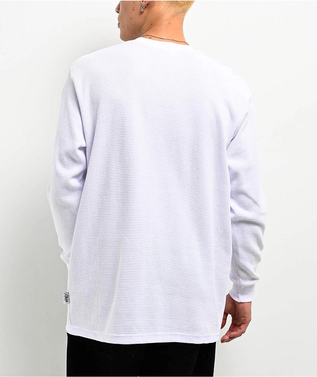 Shaka Wear Logo White Thermal Long Sleeve T-Shirt Product Image