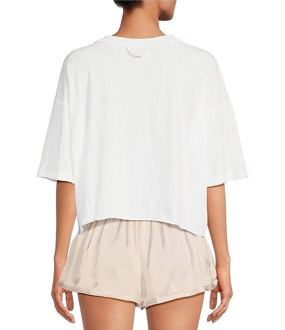 Free People FP Movement Crew Neck Short Sleeve Inspire Oversized Boxy Cropped Shirt Product Image
