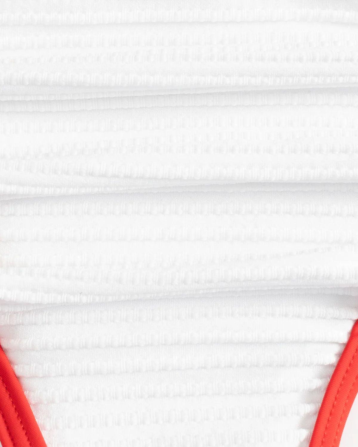 White Contrast Cutout Bikini Set Product Image