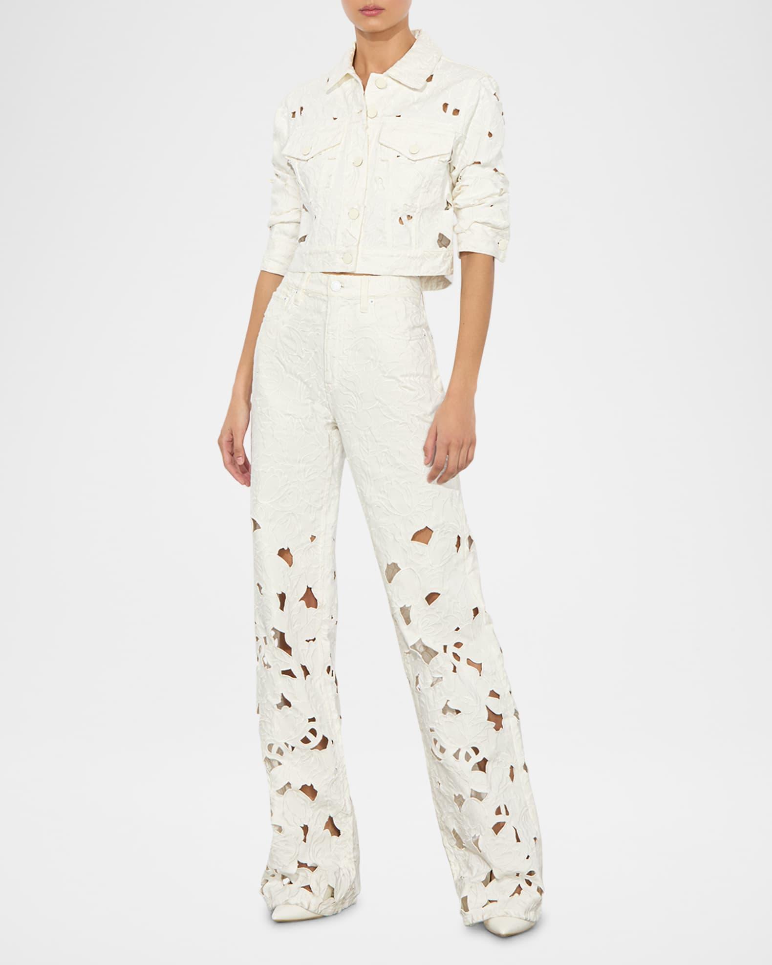 Chloe Eyelet-Embroidered Denim Jacket Product Image