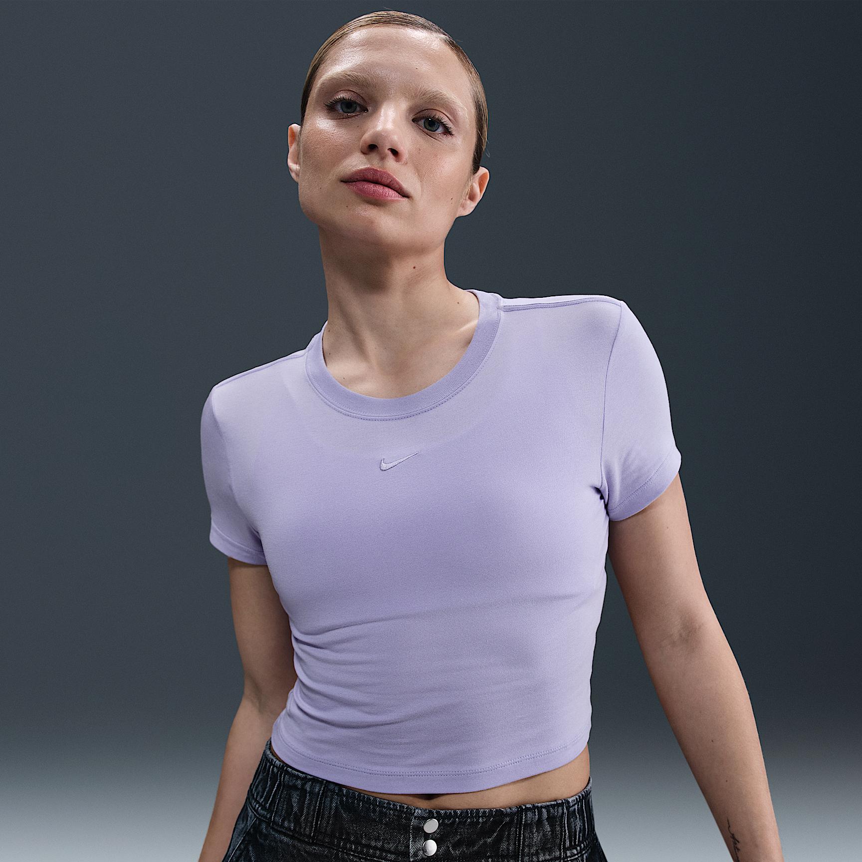 Womens Nike Sportswear Chill Knit Cropped T-Shirt | HF9538-533 Product Image