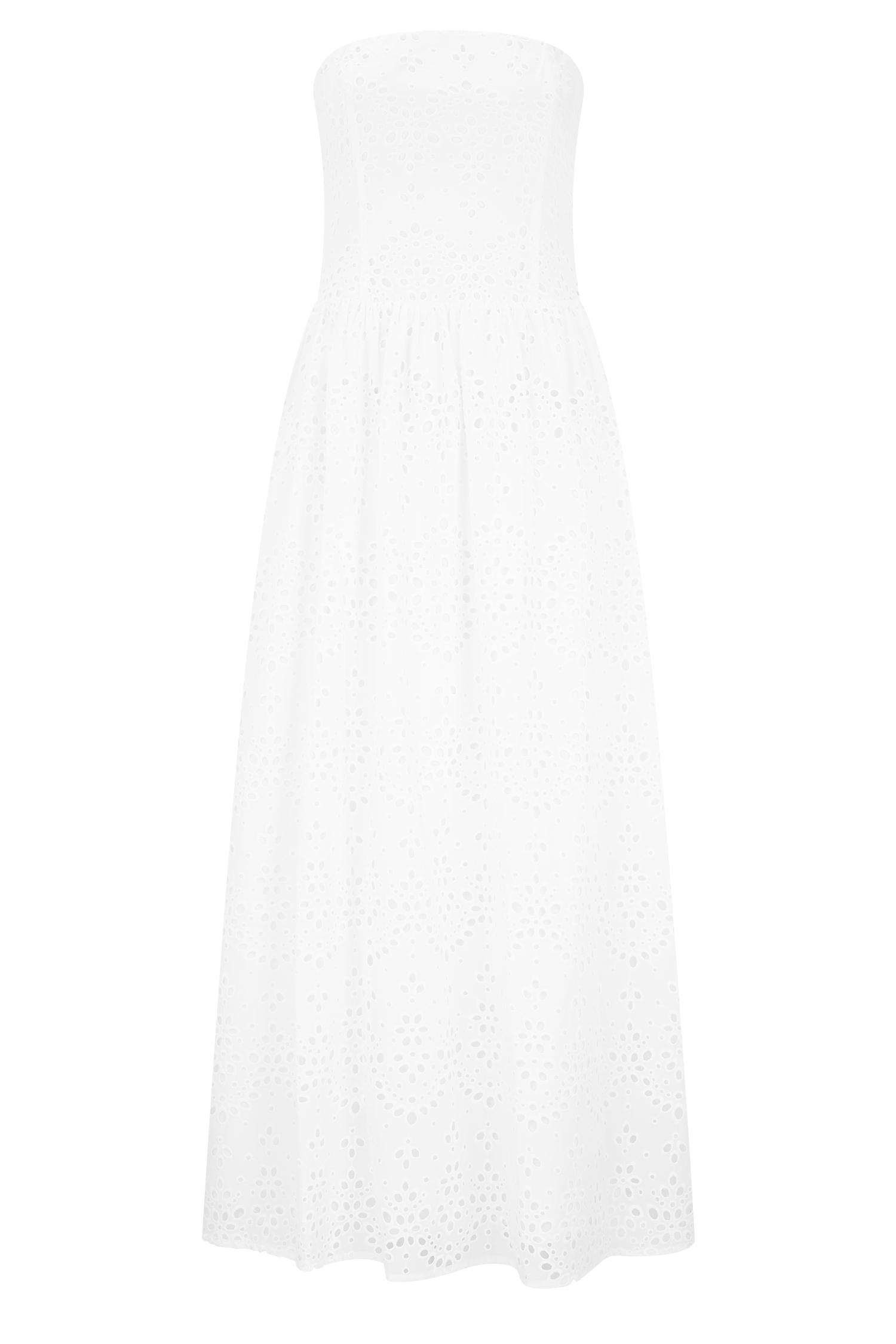 Maureen Broderie Strapless Maxi Dress - White Product Image
