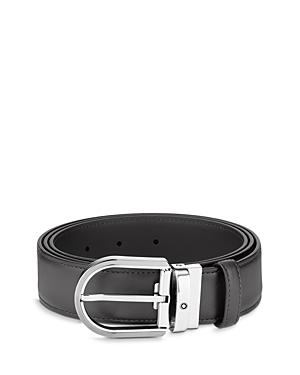 Mens Horseshoe Buckle Cut-to-Size Leather Belt Product Image