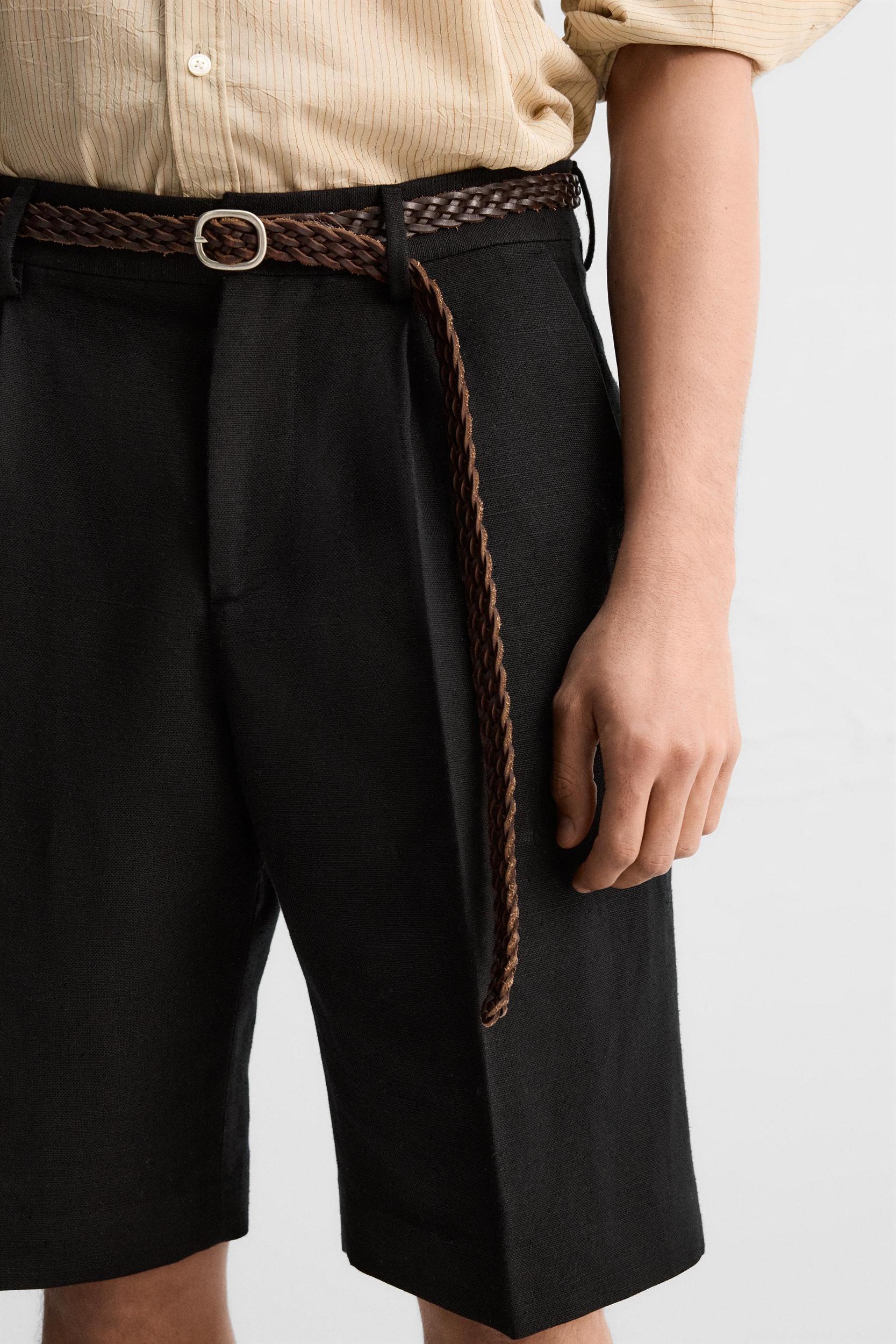 LIMITED EDITION LINEN COTTON PLEATED SHORTS Product Image