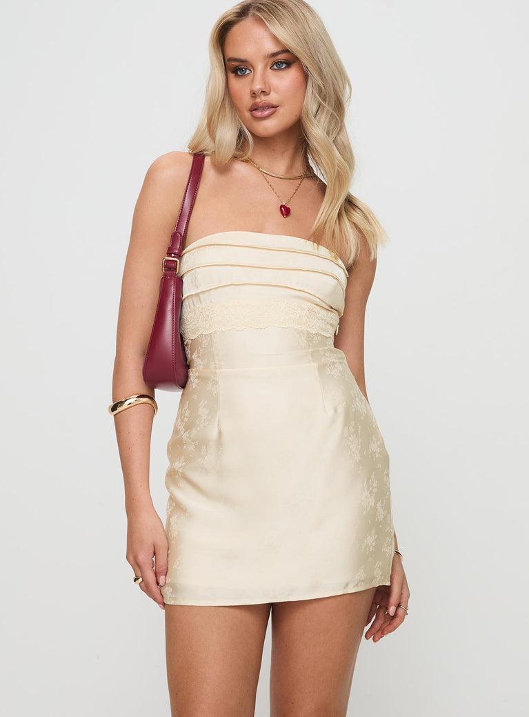 Busiate Strapless Mini Dress Champagne Product Image