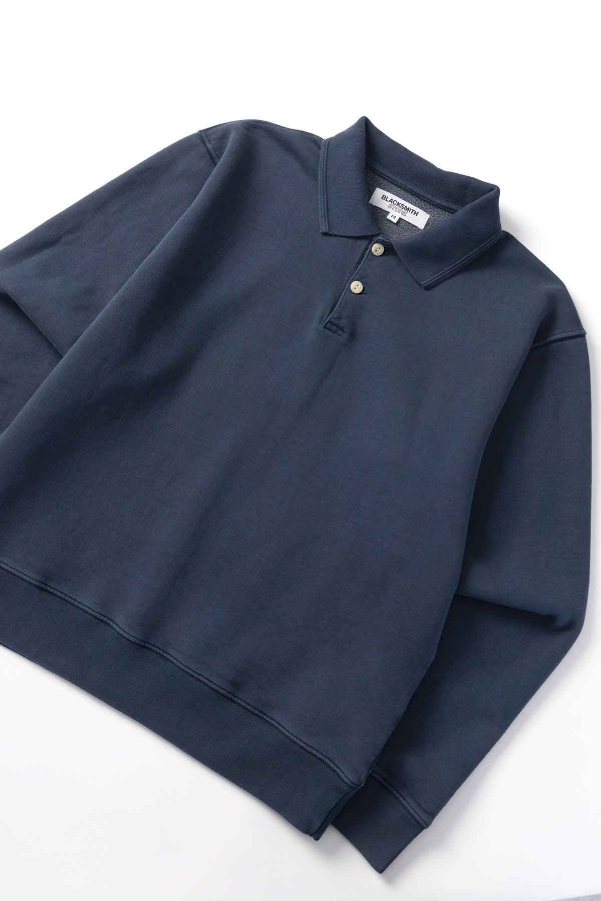 Blacksmith - Two Button Washed Rugby - Navy Product Image