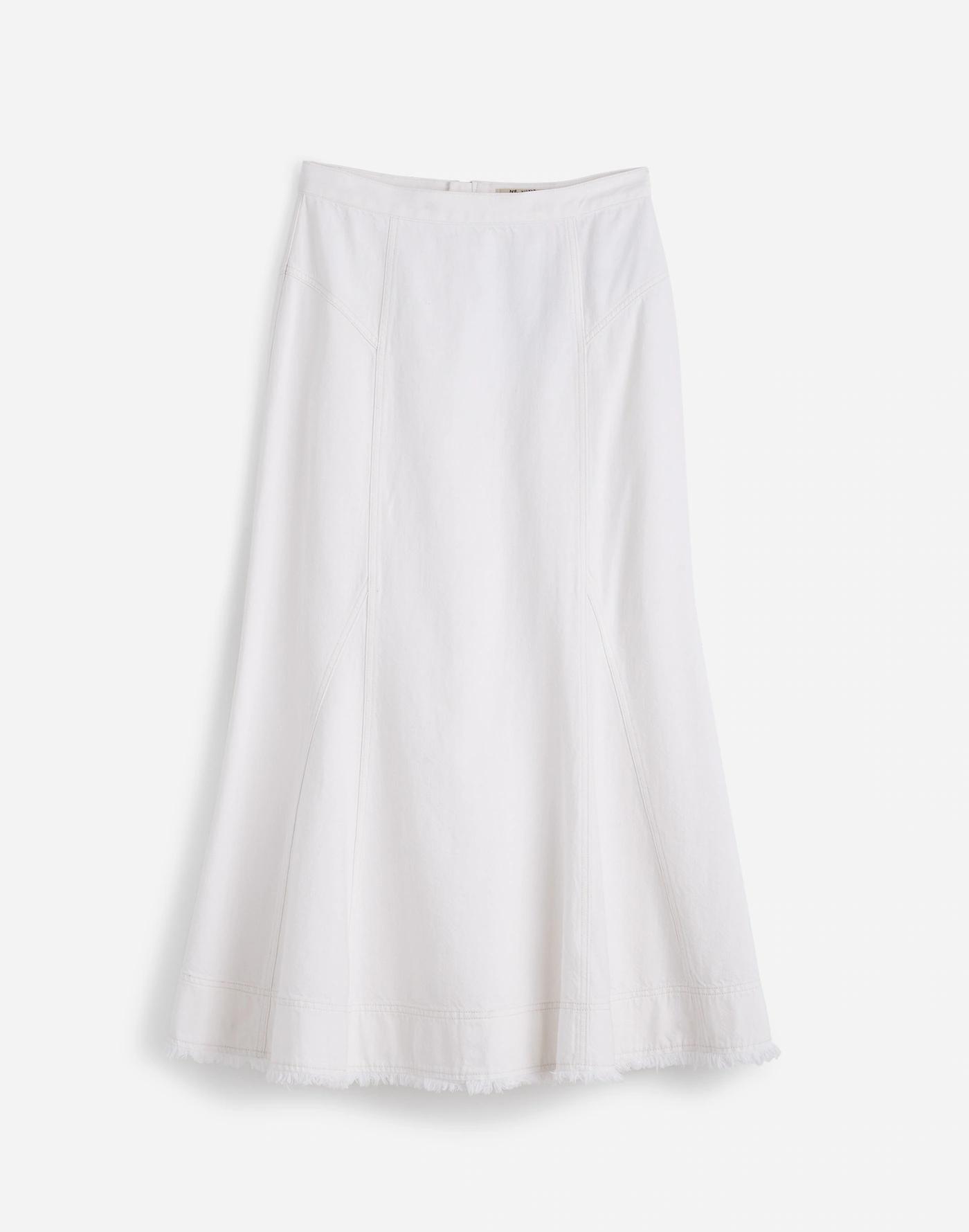 Fluted Midi Skirt in Tile White Product Image