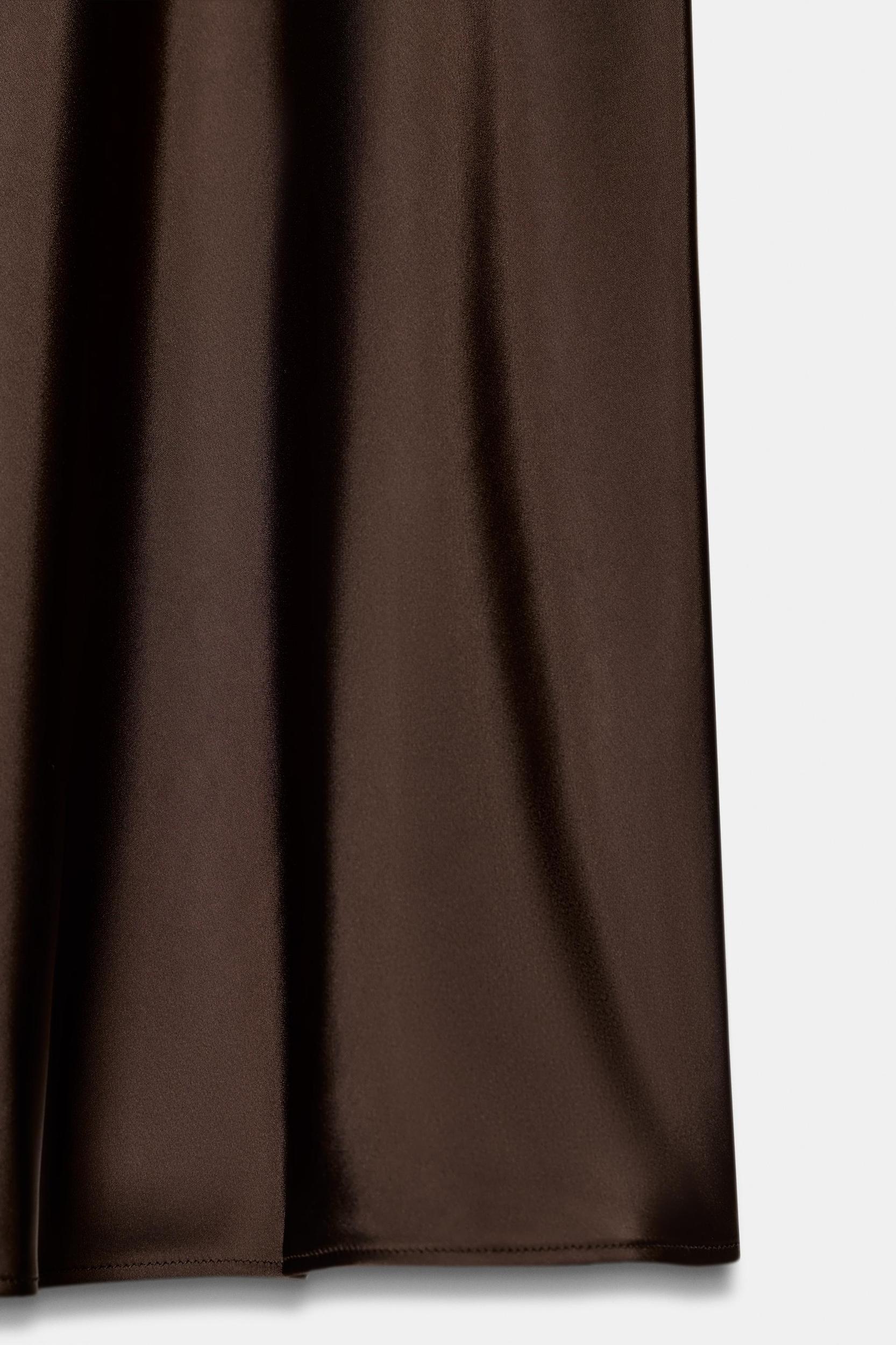 SATIN EFFECT MIDI SKIRT Product Image