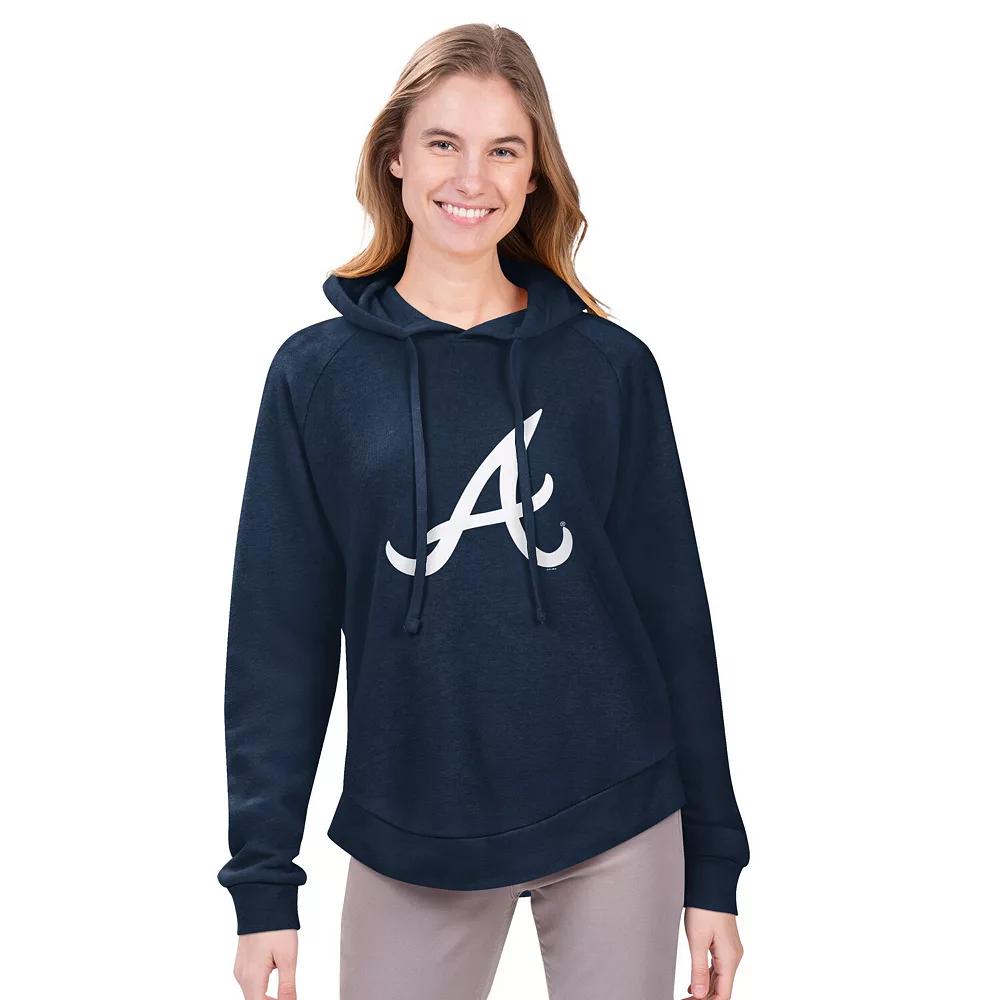 Women's G-III 4Her by Carl Banks Navy Atlanta Braves Jordan Angel Raglan Fleece Pullover Hoodie,  Product Image