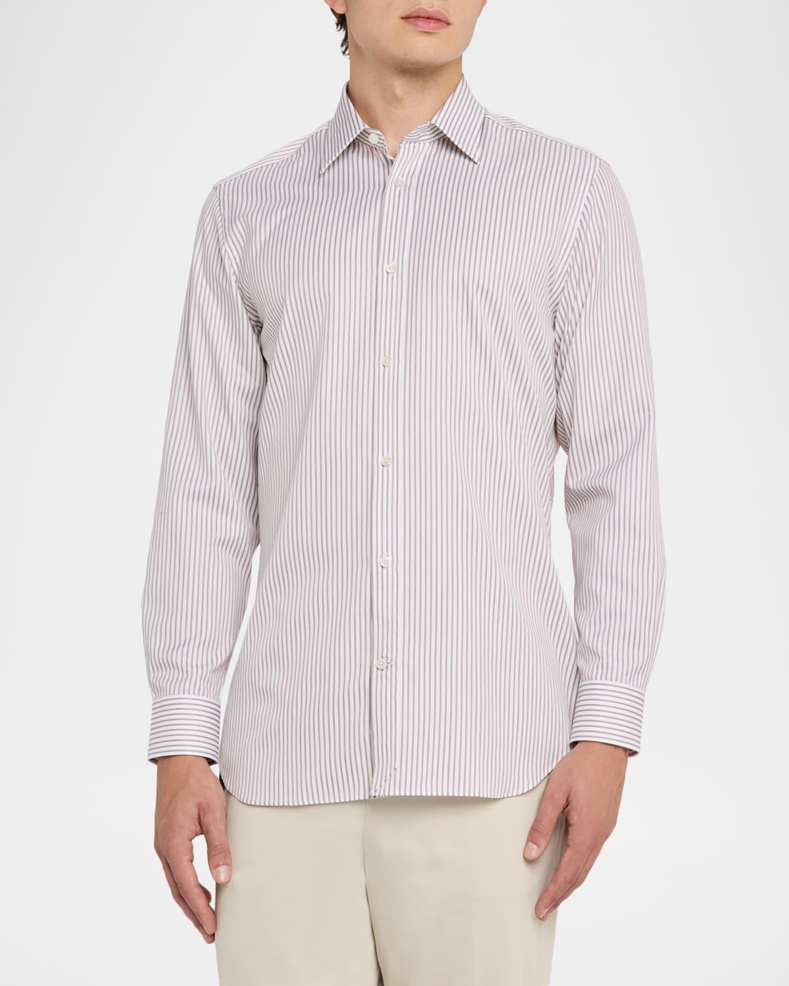 Men's Cotton Pinstripe Modern-Fit Sport Shirt Product Image