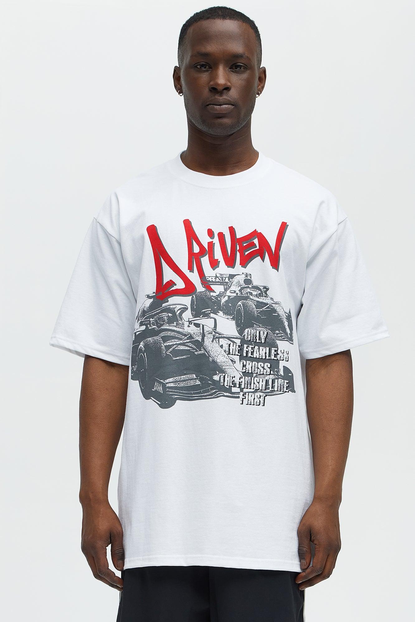 Driven To Win Oversized Short Sleeve Tee - White Male Product Image