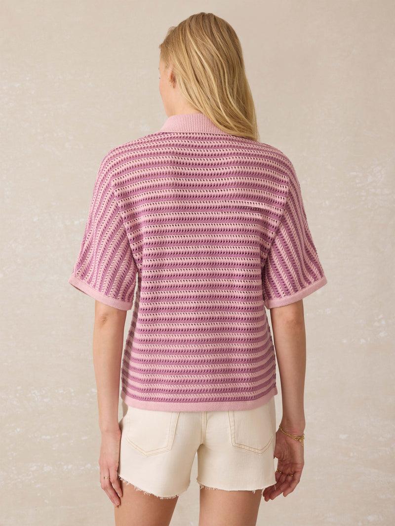 Seacoast Crochet Cabana Shirt - Mini Orchid Stripe Product Image