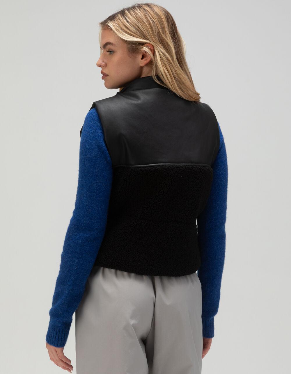 RSQ Womens Faux Leather Sherpa Vest Product Image