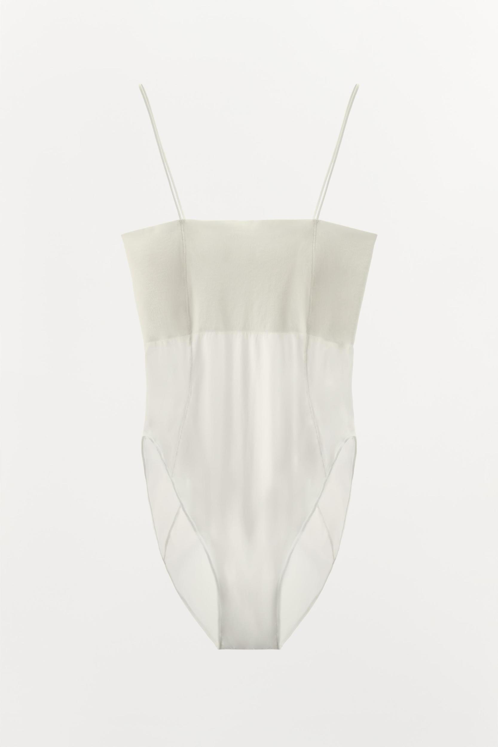 FITTED STRAPPY BODYSUIT WITH SEAMS Product Image