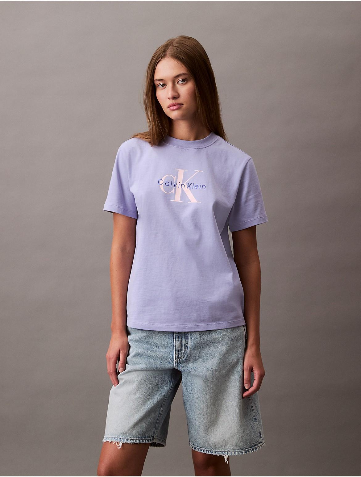 Calvin Klein Womens Monogram Logo Tee - Pink Product Image