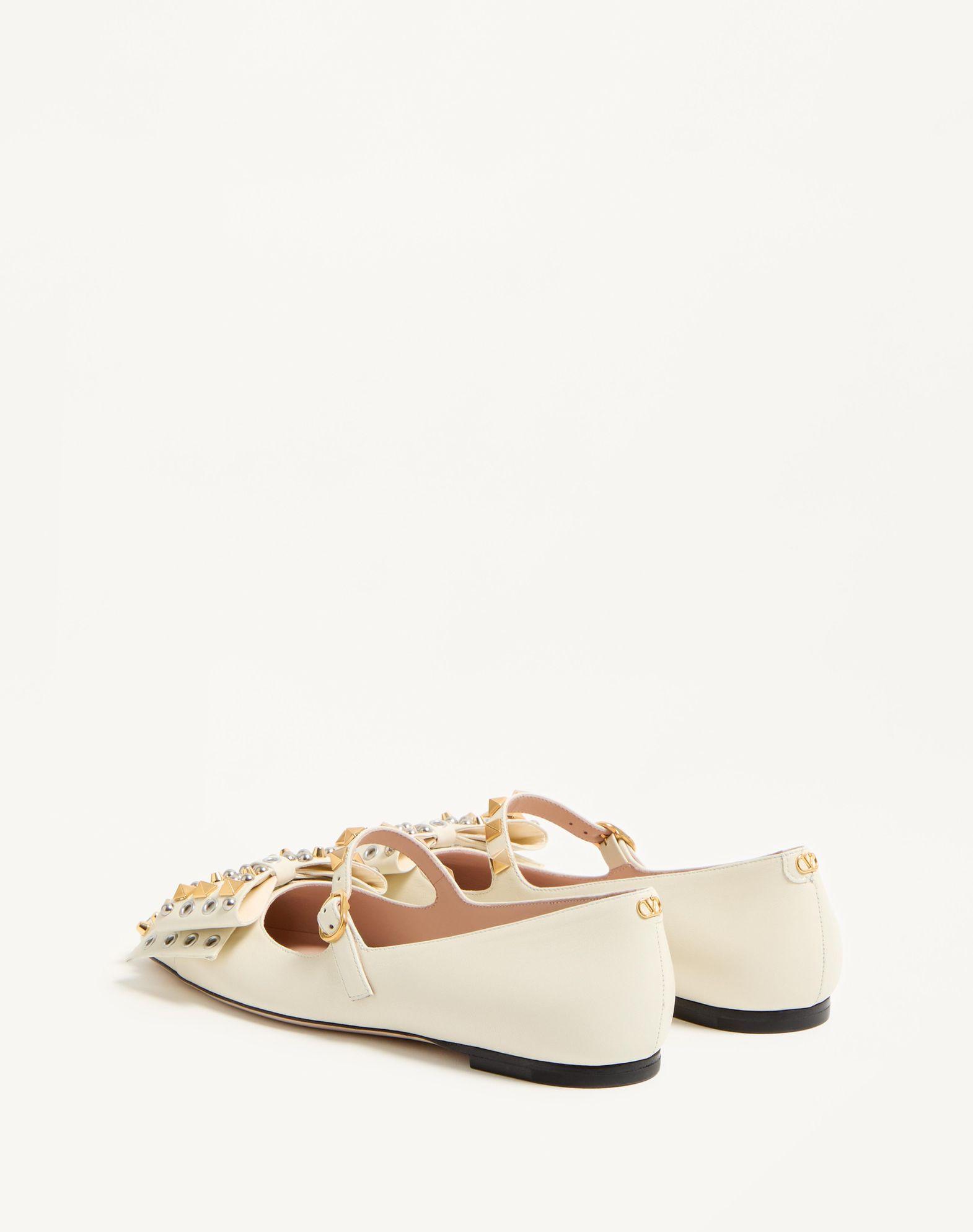 Mary-Jane Bowow Ballerina In Kidskin With Studs Product Image