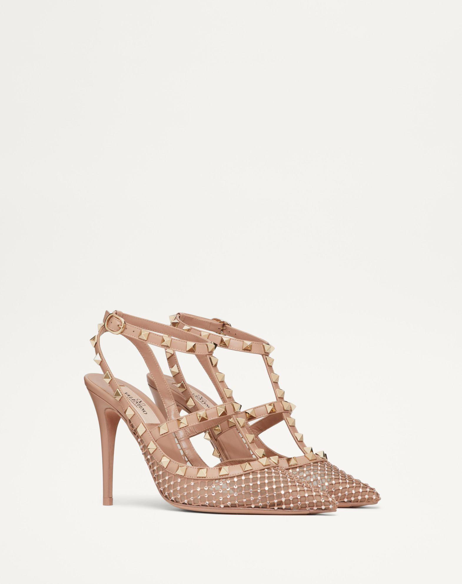 Rockstud Mesh Pump With Crystals And Straps 100Mm Product Image