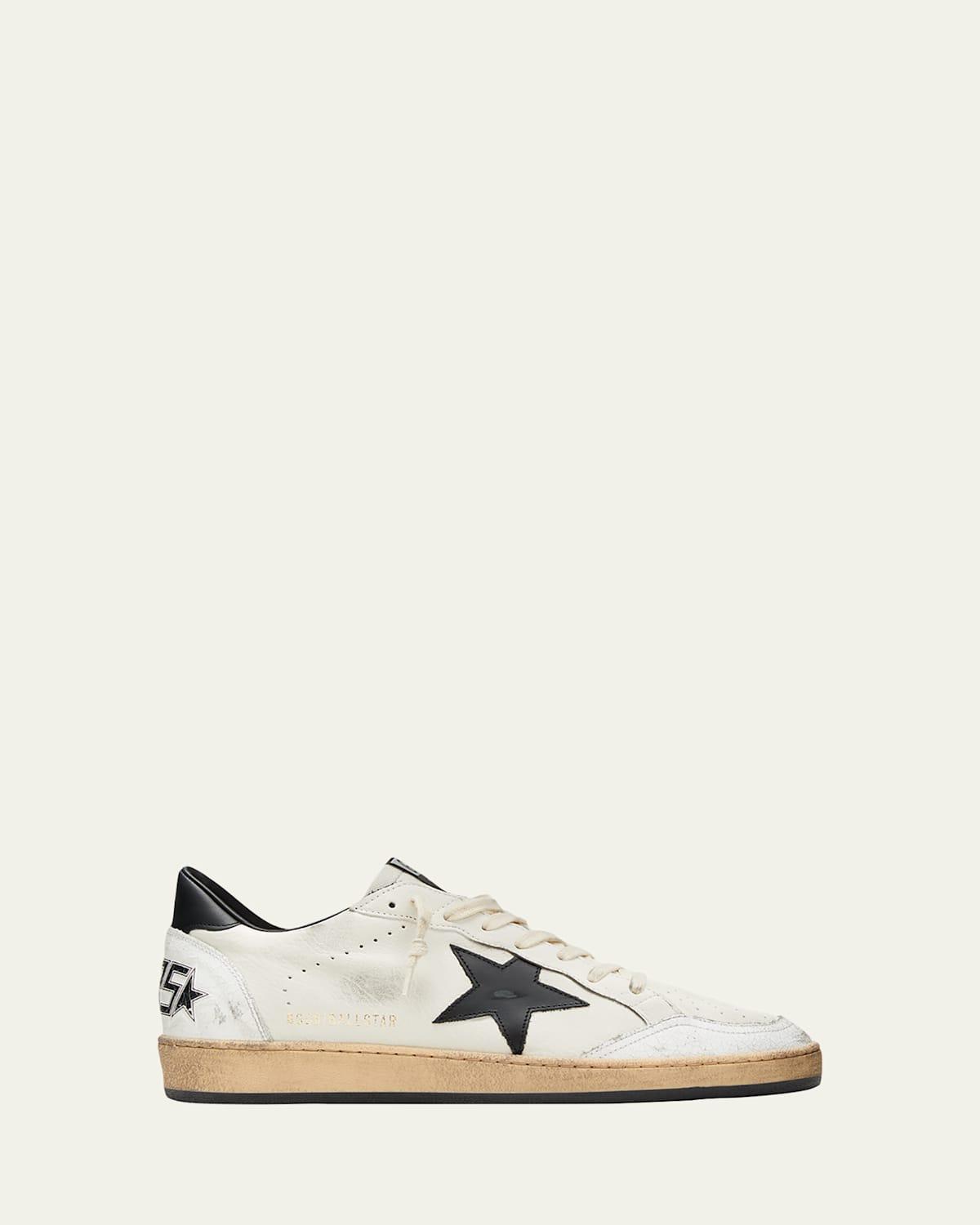 Men's Ball Star Distressed Leather Low-Top Sneakers Product Image