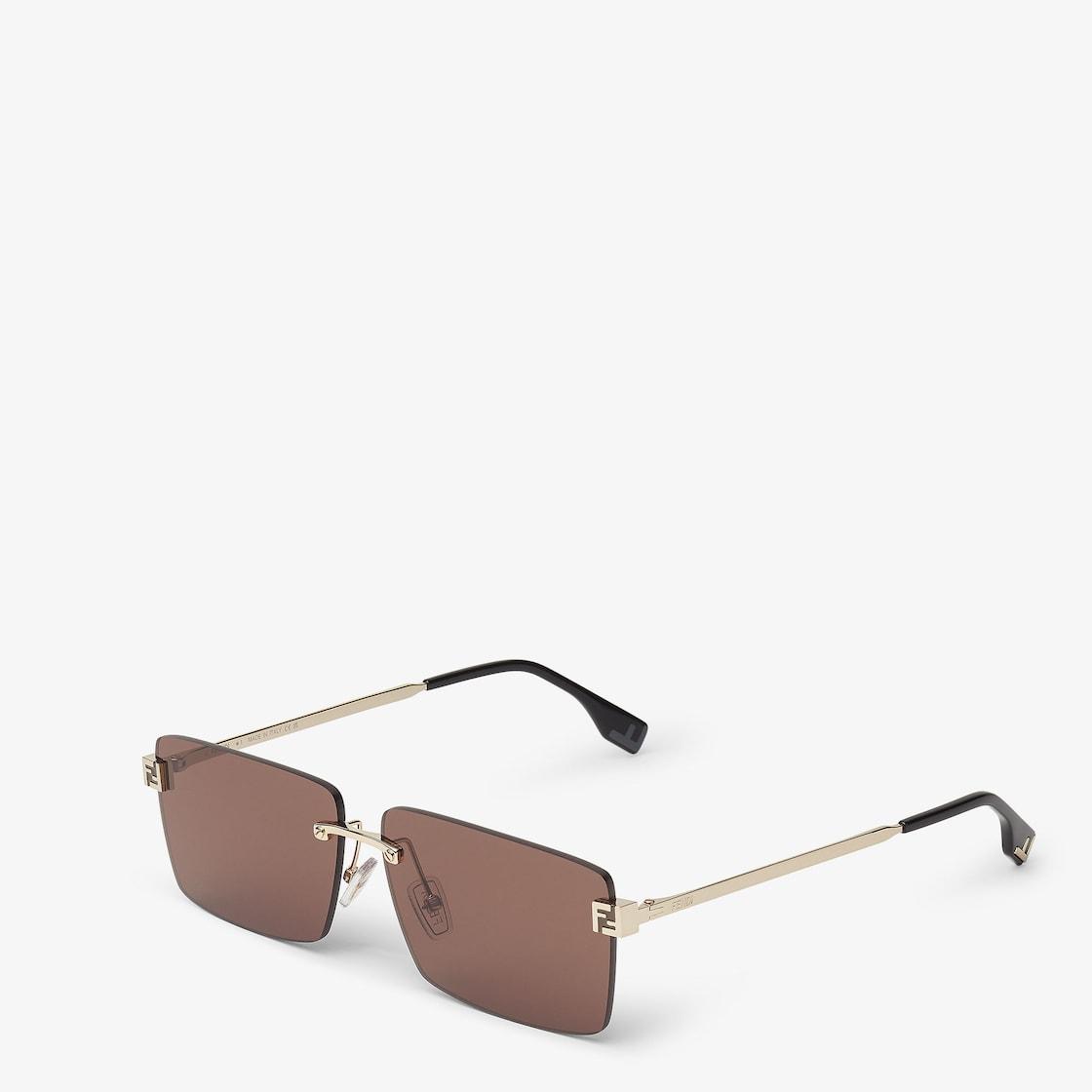Fendi SkyGold-colored metal sunglasses Product Image