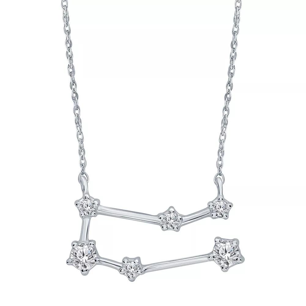 Sterling Silver 1/5 Carat T.W. Diamond Constellation Necklace, Women's, Size: 18", Scorpio Product Image