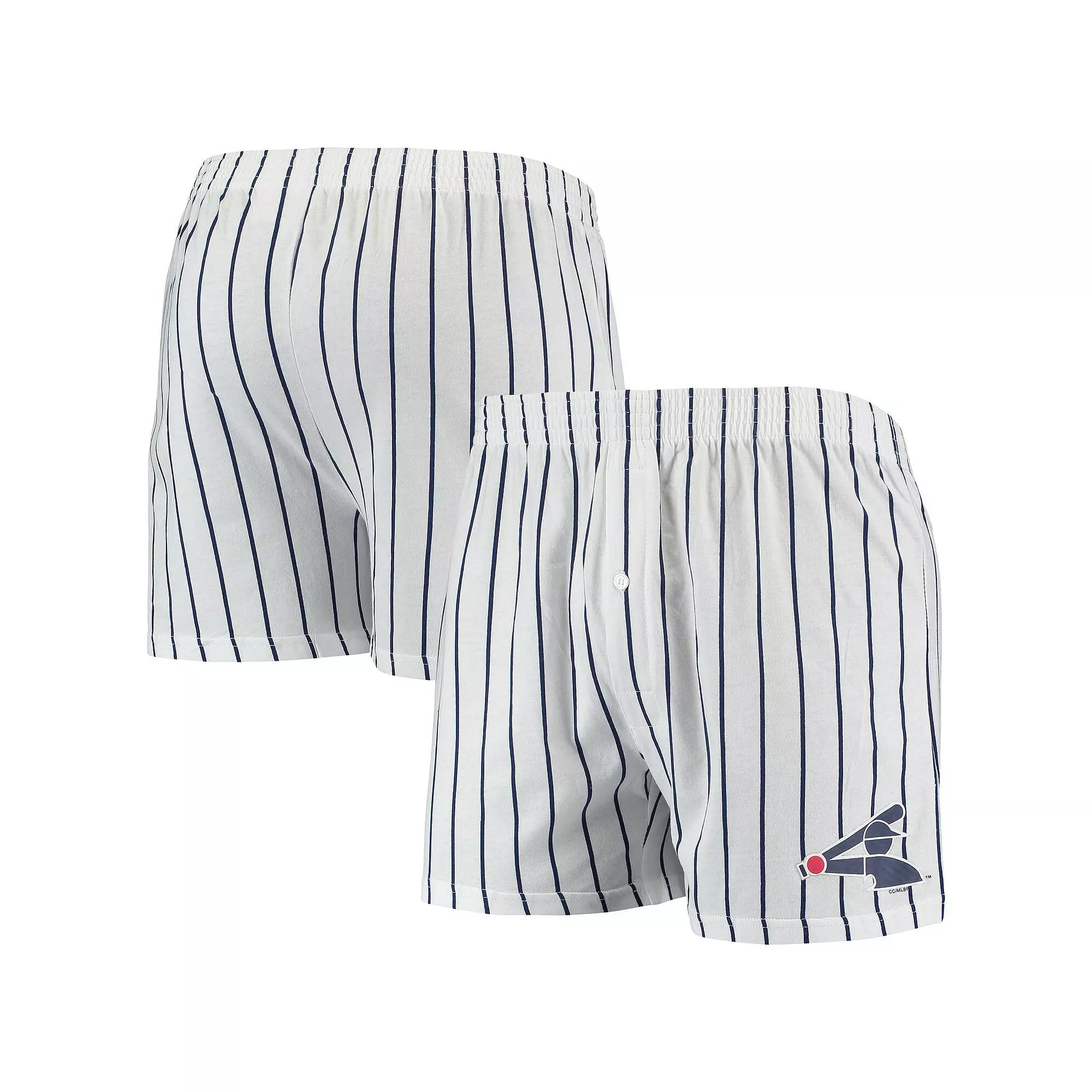 Men's Concepts Sport White/Navy Chicago White Sox Vigor Pinstripe Boxer Shorts, Size: XL Product Image