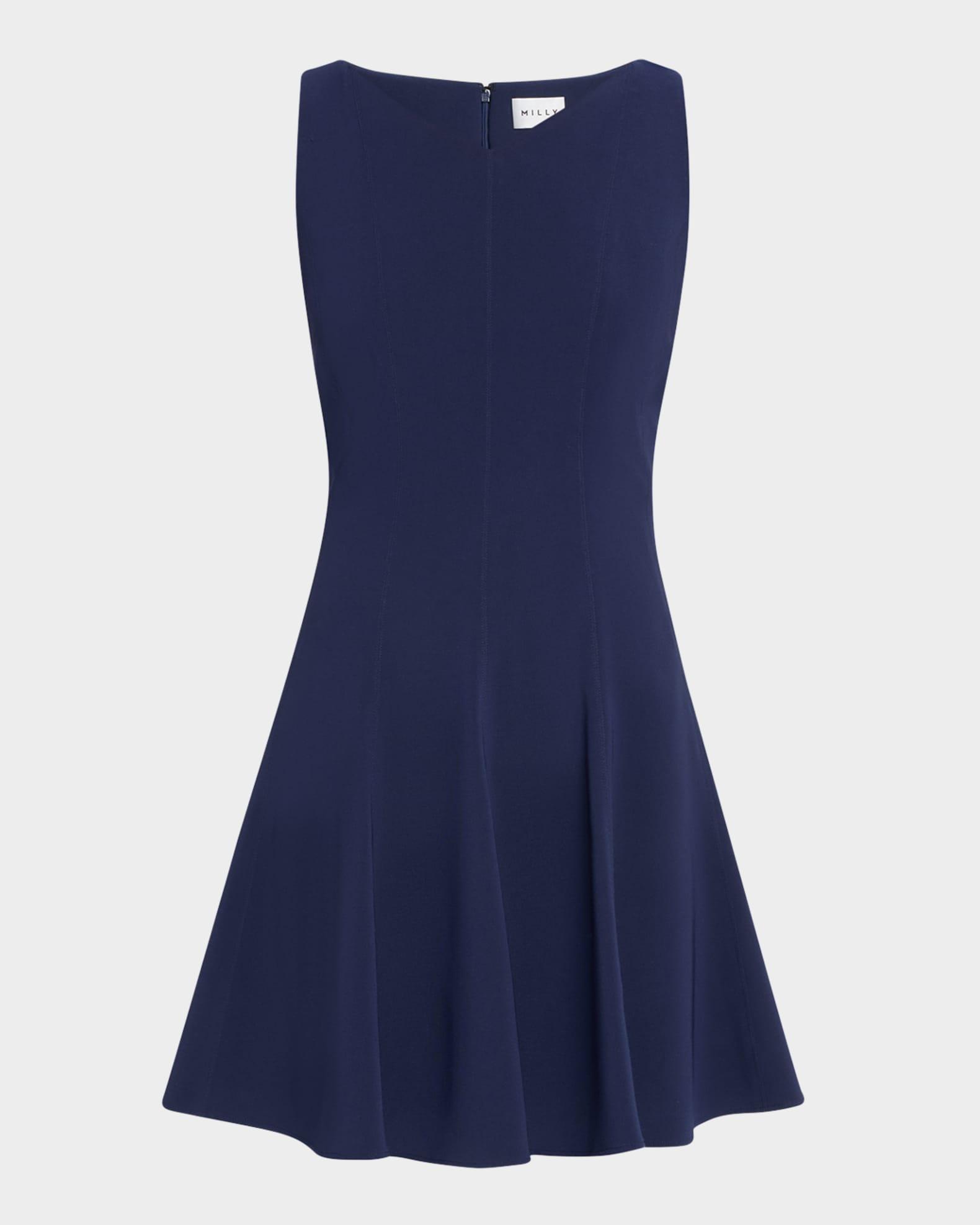 Sleeveless Stretch Cady Fit-&-Flare Mini Dress Product Image