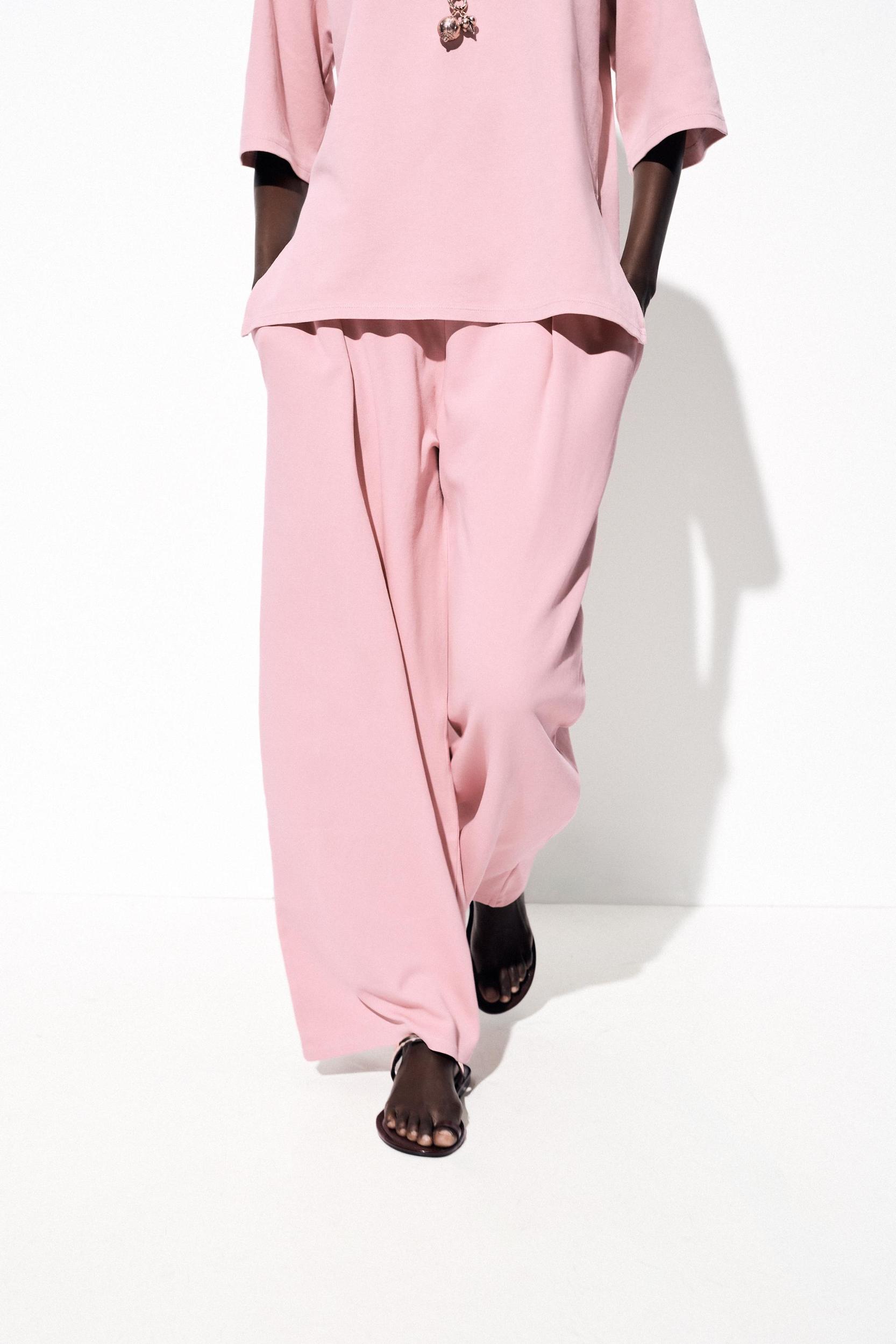 WASHED EFFECT INTERLOCK PANTS Product Image