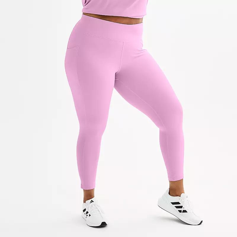 Plus Size Tek Gear® Ultrastretch High-Waisted Side Pocket 7/8 Leggings, Women's, Size: 2XL, Purple Macaroon Product Image