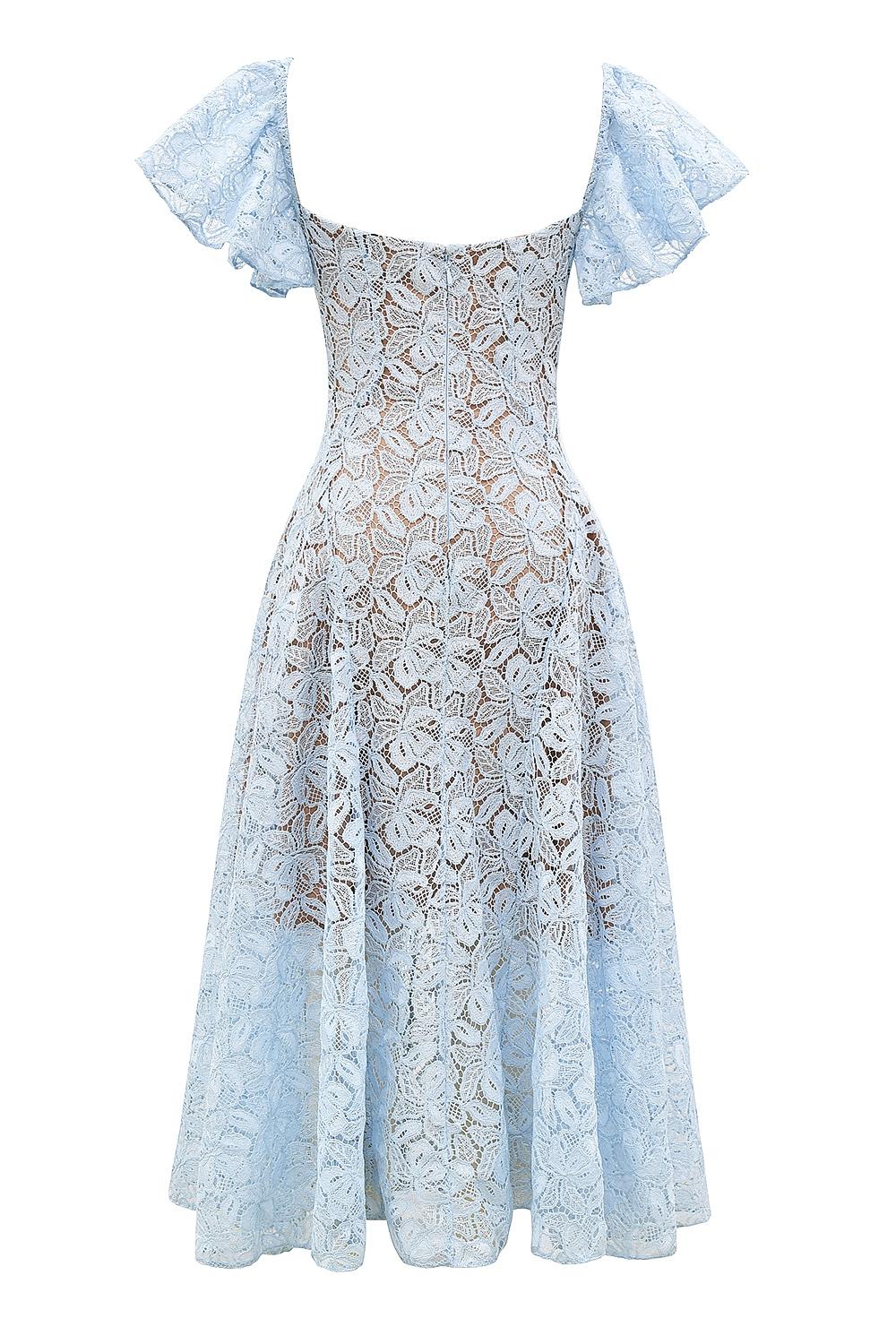 Austen  bluebell floral lace midi dress Product Image