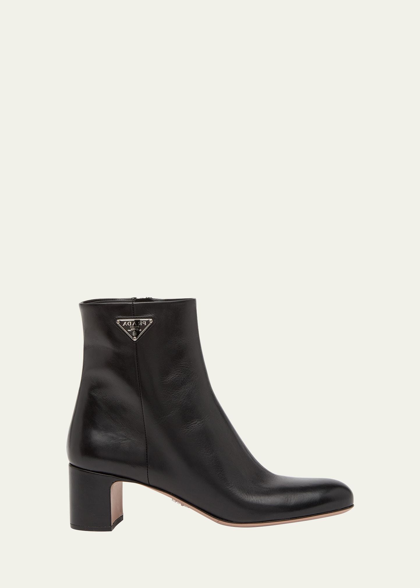 Leather Zip Ankle-Booties Product Image