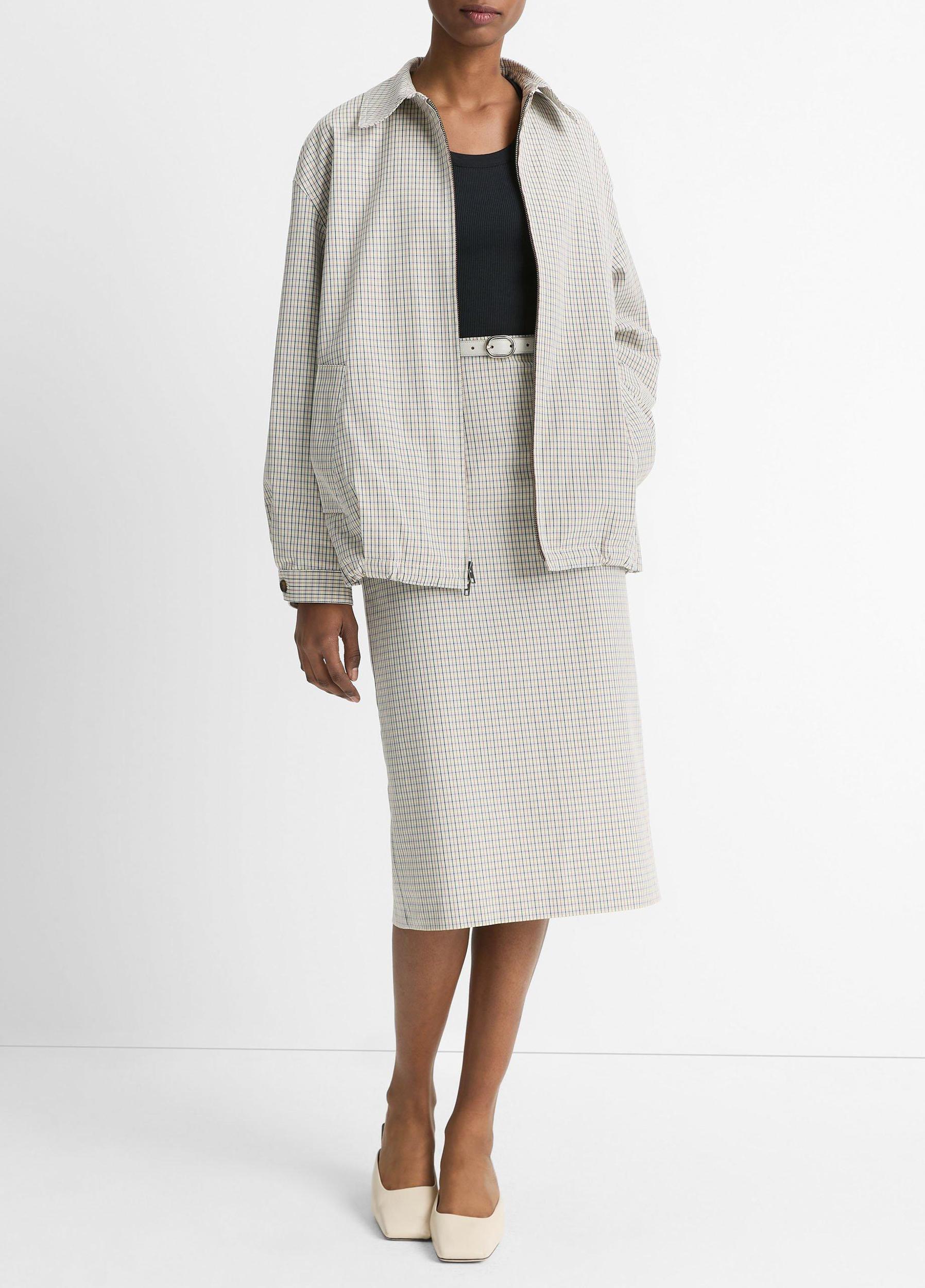 Gardener's Check Cotton Pencil Skirt Product Image